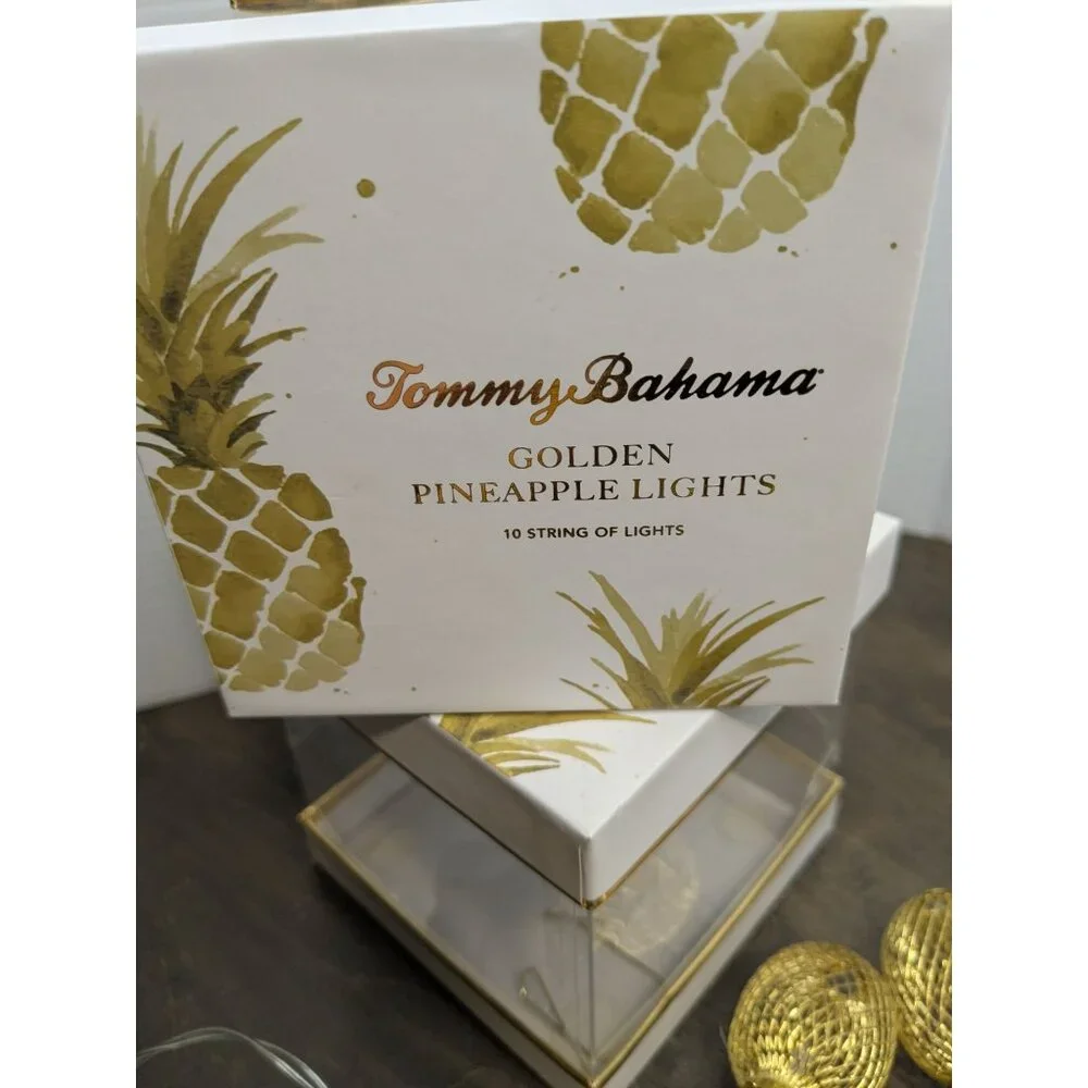 Tommy Bahama Golden Pineapple Battery-Operated String Lights 2 Sets Of 10 AA